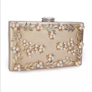 Chichitop pearl beaded evening clutch bridal wedd